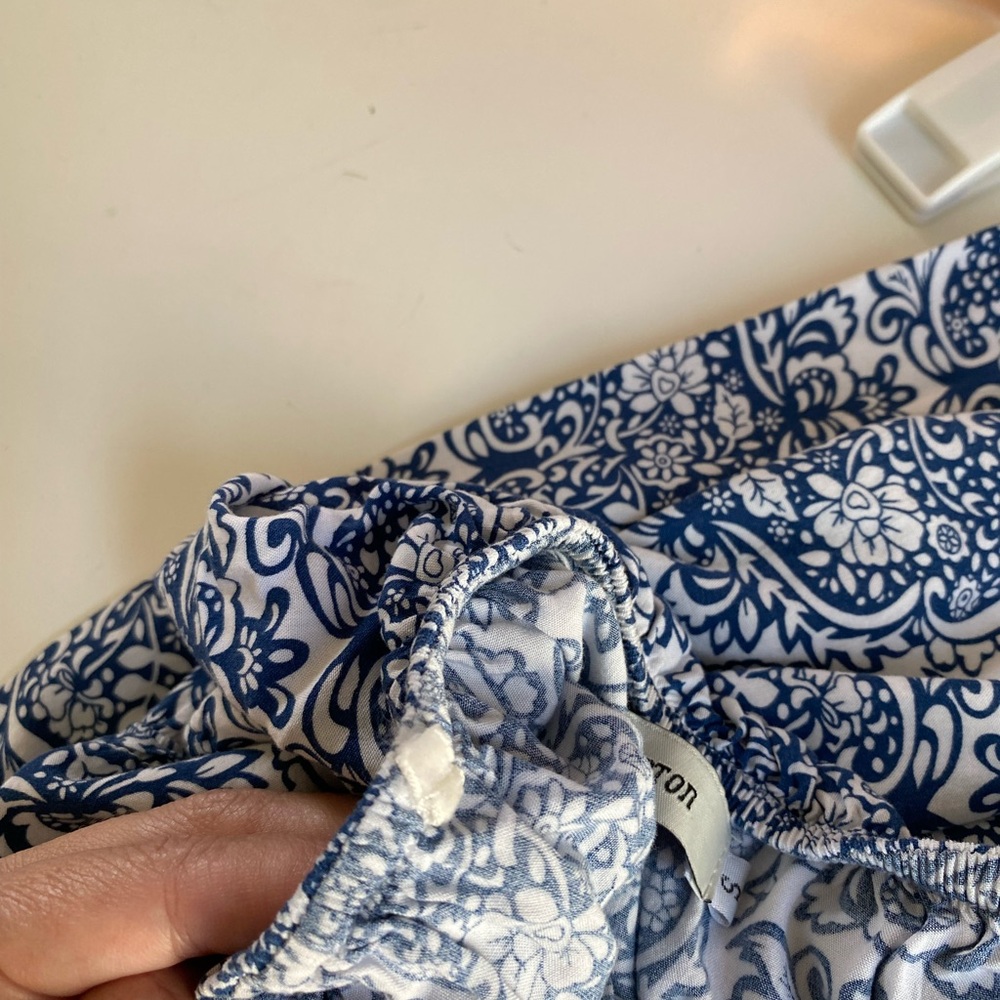 Boho style Strapless Blue and White Dress 💙🤍🩵 - Picture 4 of 4